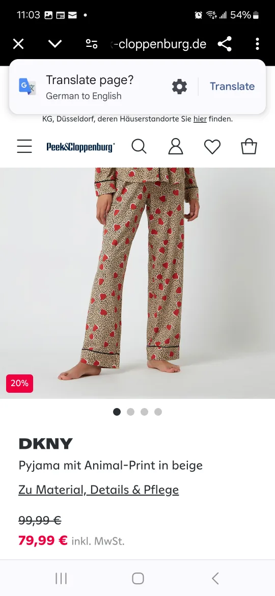 🏈DKNY Women's Pajama Set - Leopard Heart Print image indicator(2)