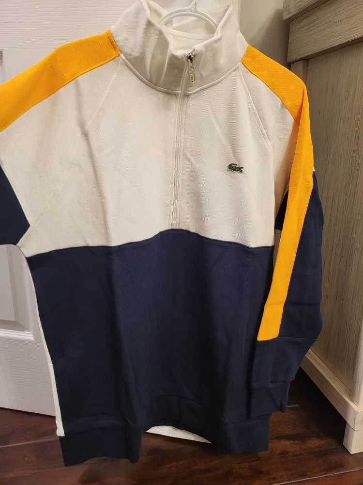 Lacoste Colour-Block 1/4 Zip Shirt for sale. image indicator(4)