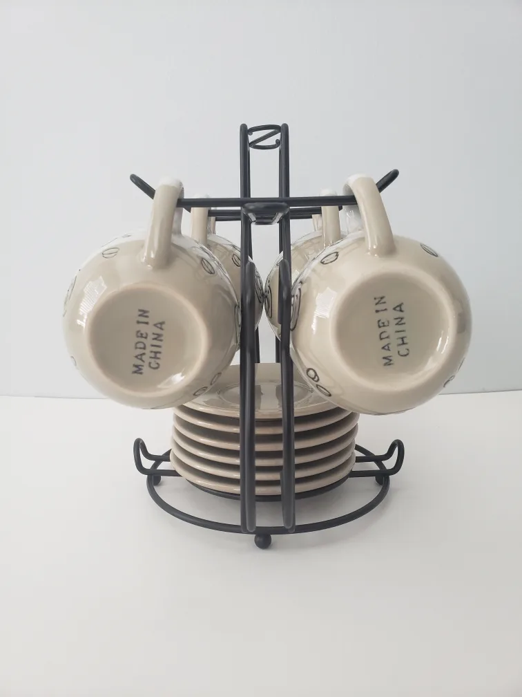 🏈 Espresso Cup + Saucer Stand Set ☕️ image indicator(5)