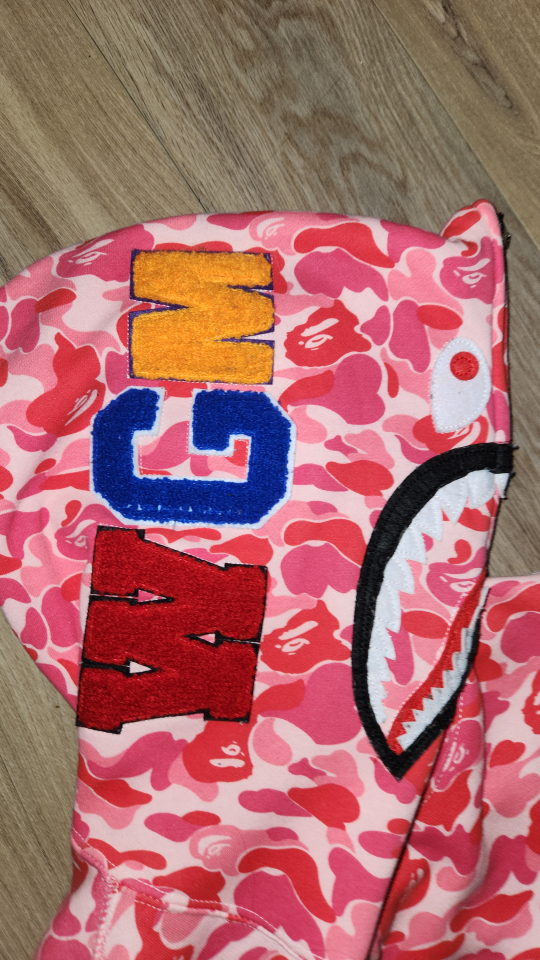 A Bathing Ape Pink Camo Shark Hoodie - photo 5