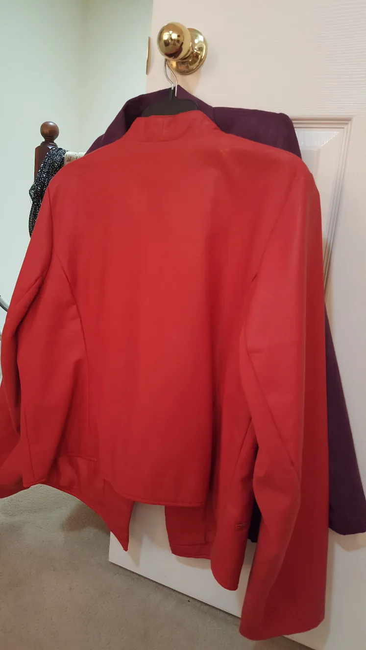 Ashley Stewart Red Faux Leather Jacket Size 18/20 image indicator(3)