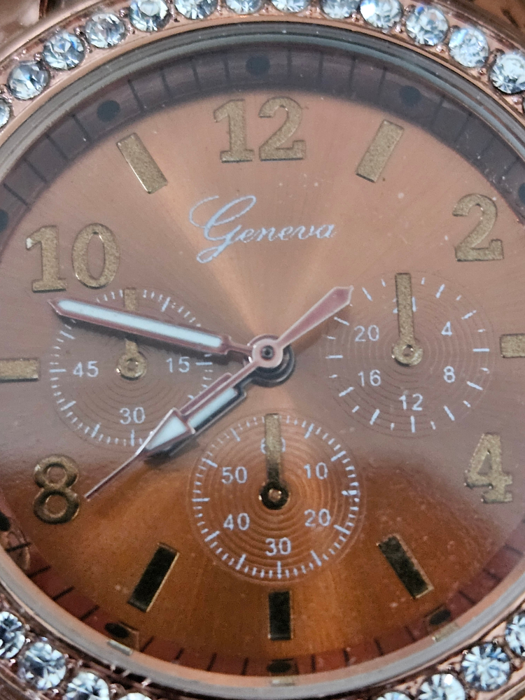 Rose Gold Geneva Chronograph Watch with Crystals - photo 2