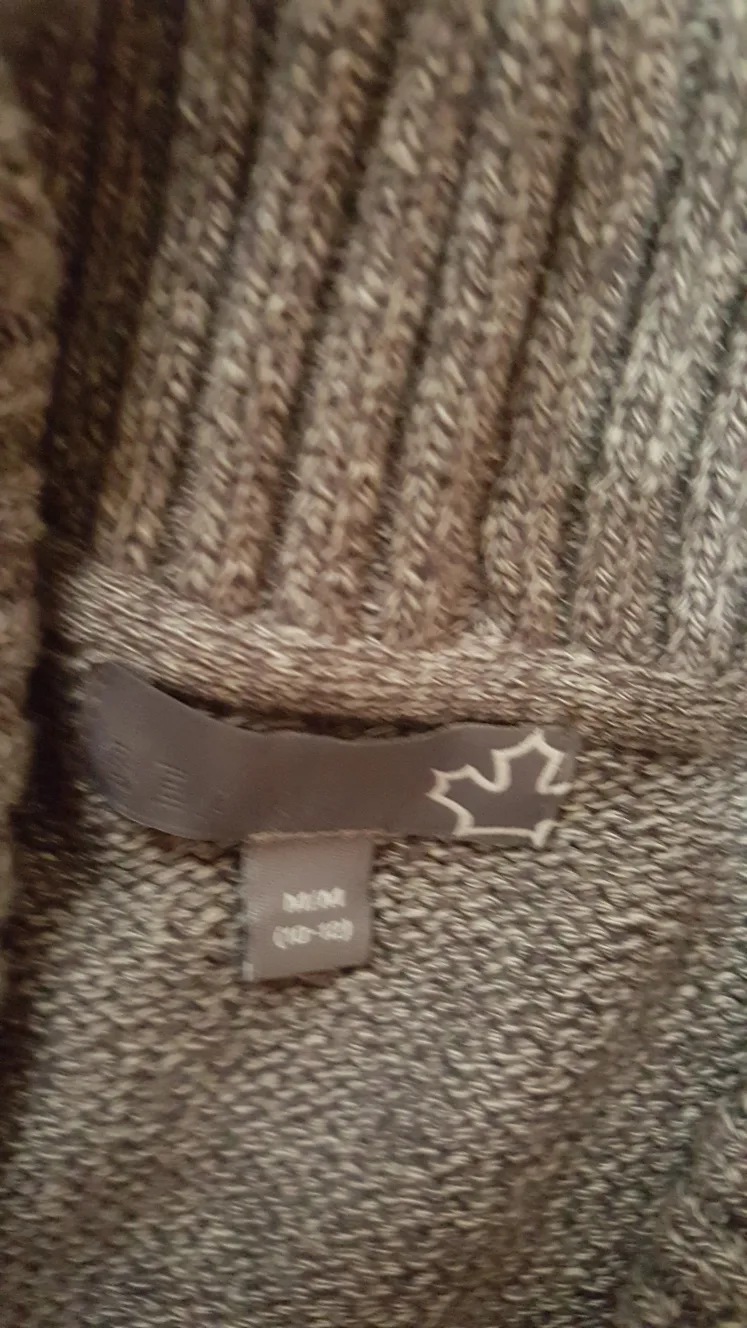 Men's Size Medium Grey Cable Knit Cardigan Sweater image indicator(3)