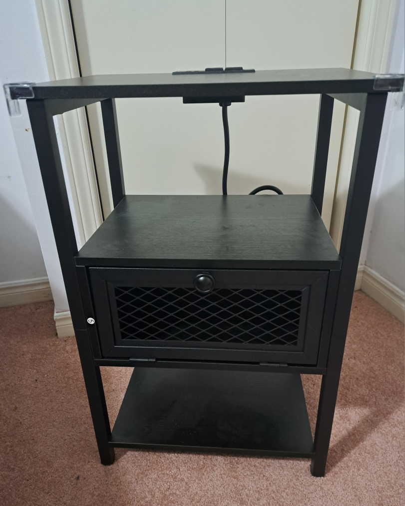 Black Nightstand with Built-in Outlets two pair - photo 2