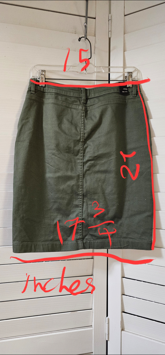 Orsay Olive Green Denim Pencil Skirt - Size 36 - photo 5