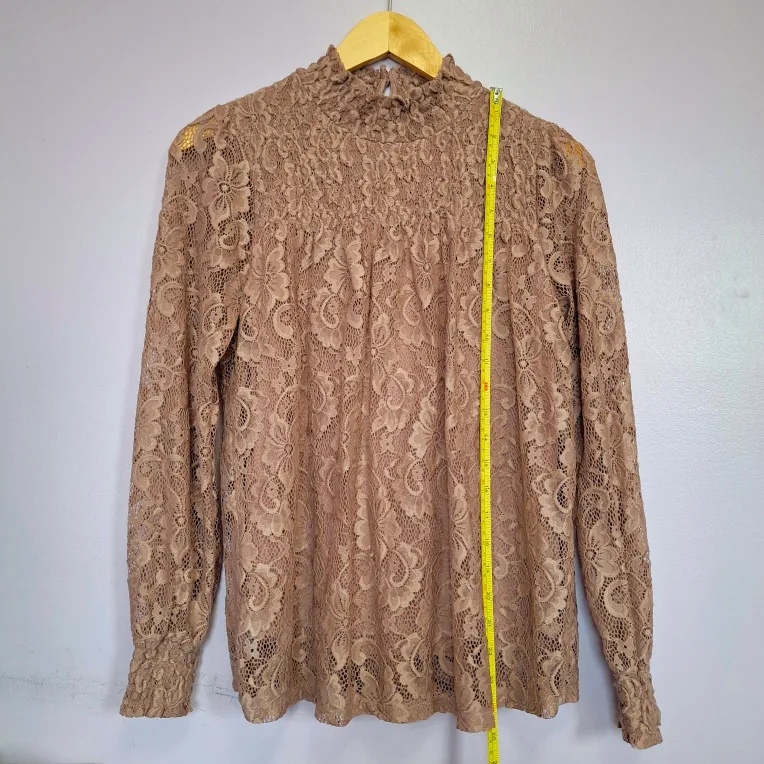 Women's High Neck Lace Blouse (S/P) - Cable & Gauge image indicator(6)