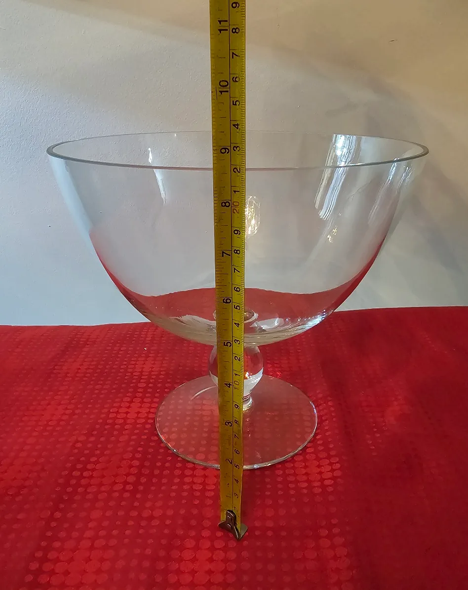 Large Clear Glass Pedestal Bowl image indicator(3)