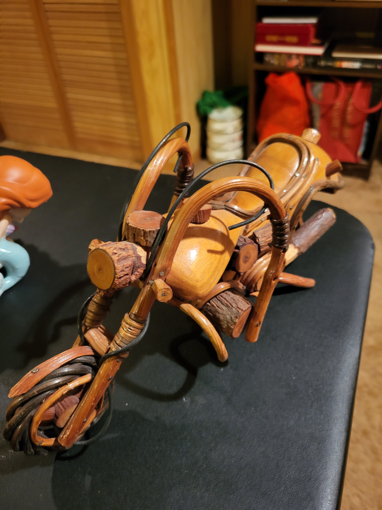 Wooden Motorcycle Figurine