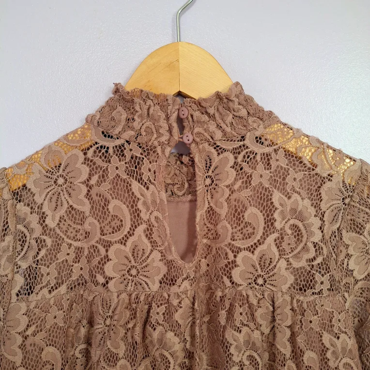 Women's High Neck Lace Blouse (S/P) - Cable & Gauge image indicator(9)