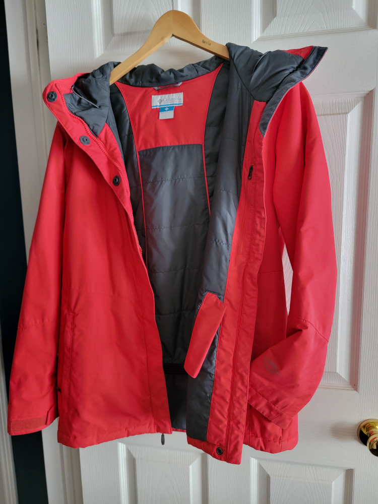Women's Red Ski Jacket and Black Snow Pants Bundle