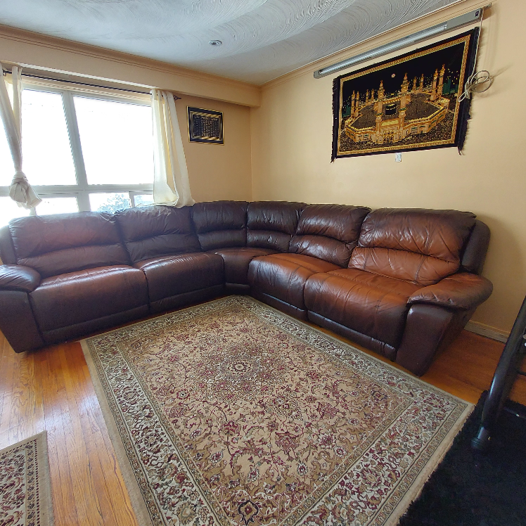 Brown Leather Reclining Sectional Sofa - photo 5