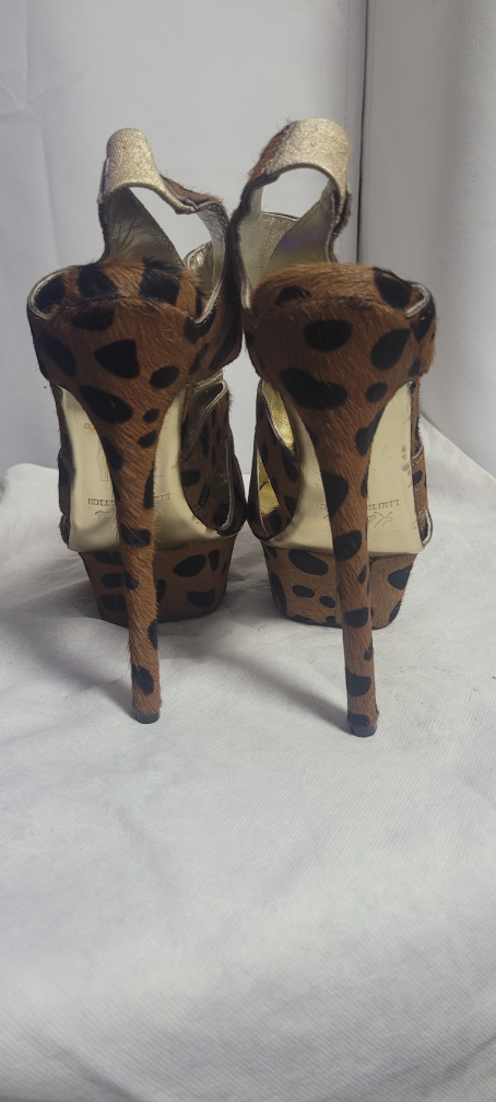 Kandee Brown Leopard Print Studded Platform Heels - photo 3