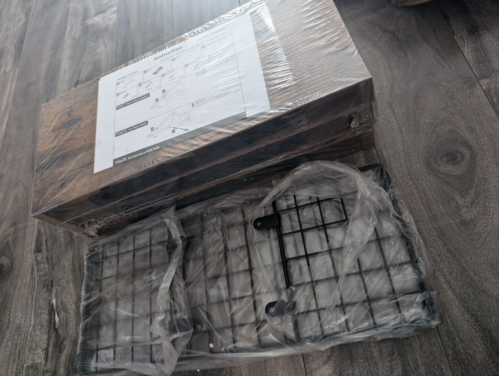 New Unassembled Wooden Storage Shelves with Metal Inserts - photo 2