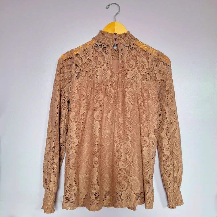 Women's High Neck Lace Blouse (S/P) - Cable & Gauge image indicator(8)