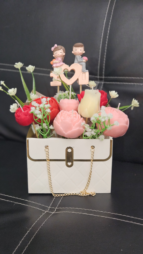 Hand crafted Romantic Candle Bouquet in Gift Box - photo 4