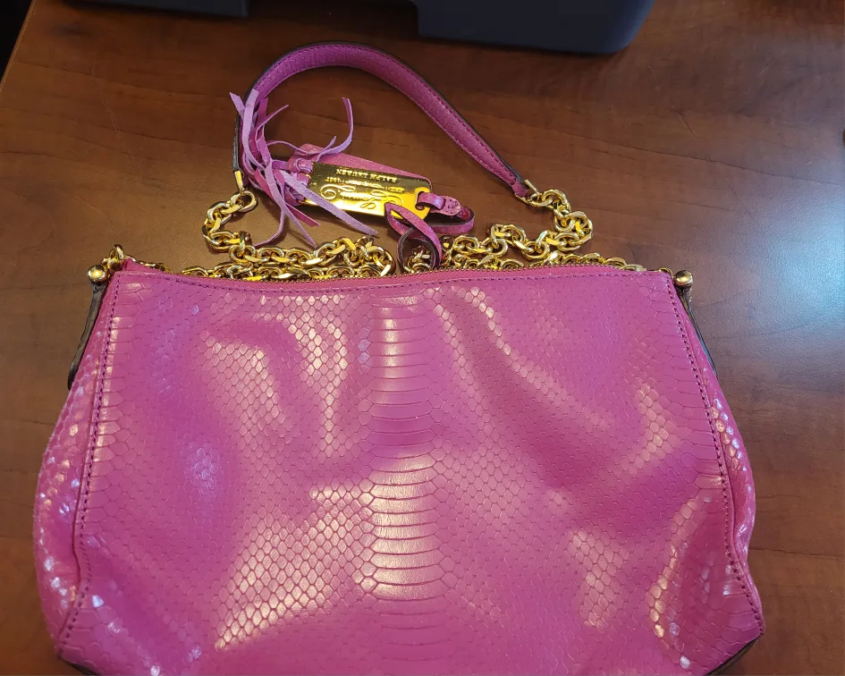 Ralph Lauren Pink Snakeskin Crossbody Bag image indicator(2)