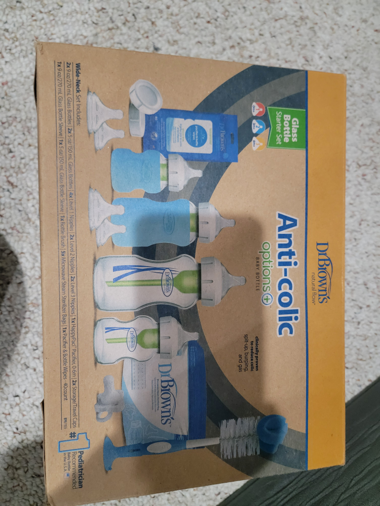 Dr Brown's Options+ Anti-Colic Glass Baby Bottle Starter Set