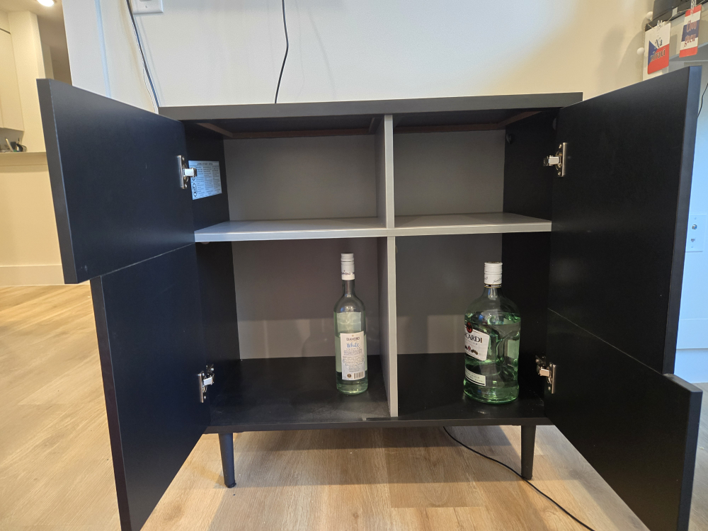 Black Cabinet with Two Doors and Adjustable Shelves - photo 2