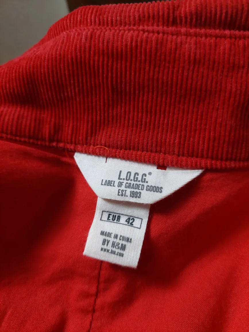 Fire Red  Cotton Corduroy Jacket - Size Medium image indicator(3)