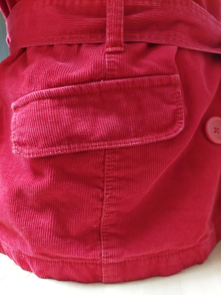 Fire Red  Cotton Corduroy Jacket - Size Medium image indicator(8)