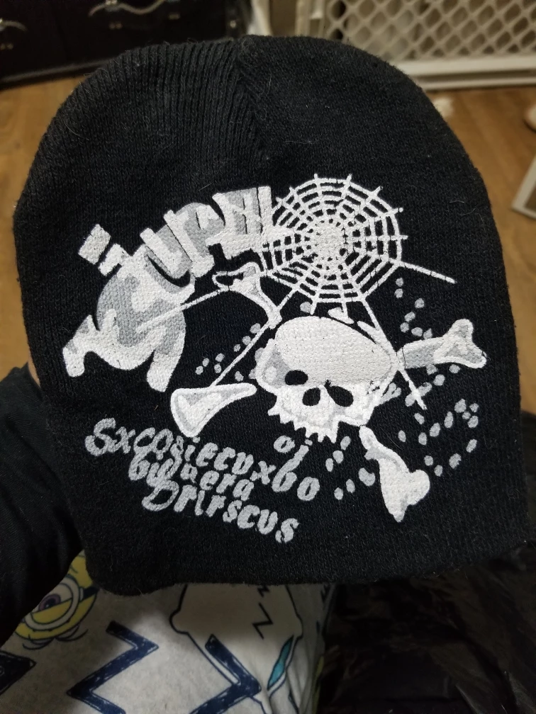 Y2K Black Skull and spiderweb Beanie
