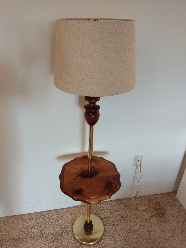 Mid-Century Modern Floor Lamp with Side Table - photo 4