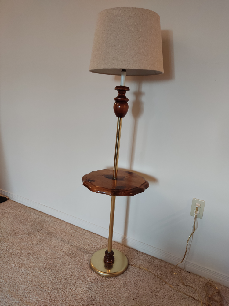 Mid-Century Modern Floor Lamp with Side Table - photo 5