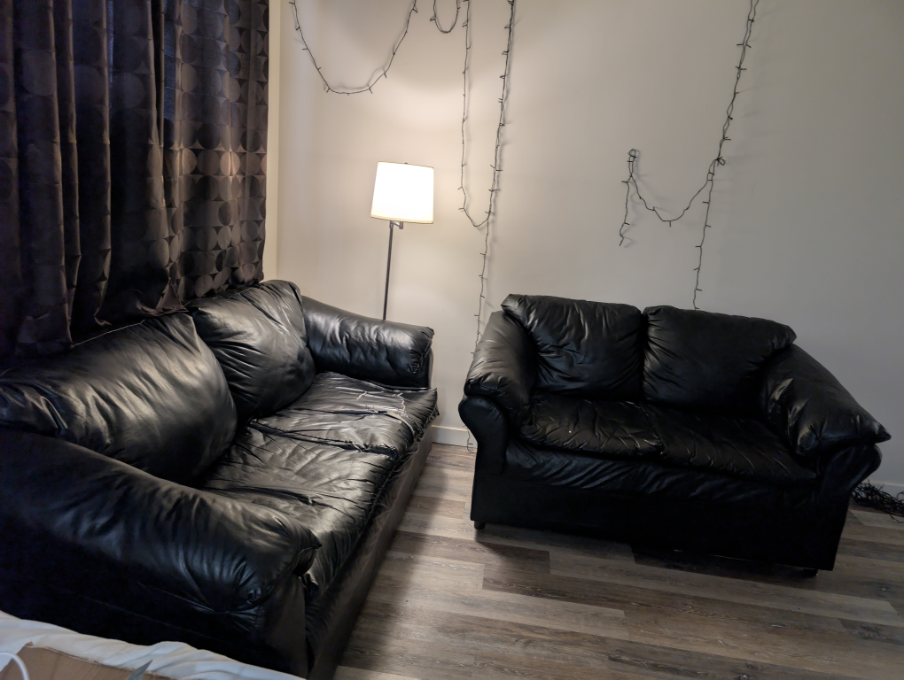 Black Leather Sofa and Loveseat Set