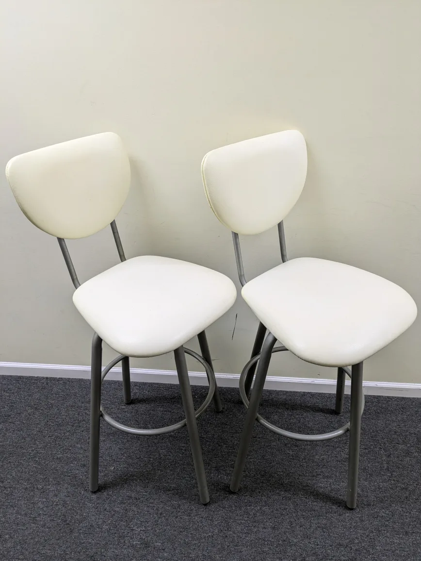 Pair of White Bar Stools image indicator(4)