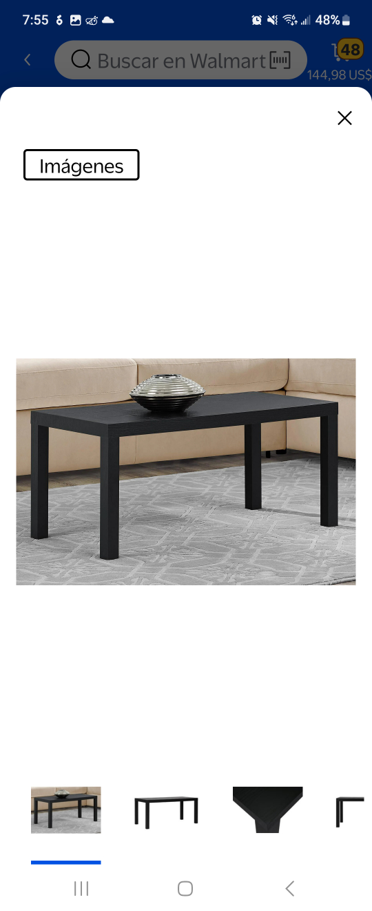 Mainstays Parsons Coffee Table - Black