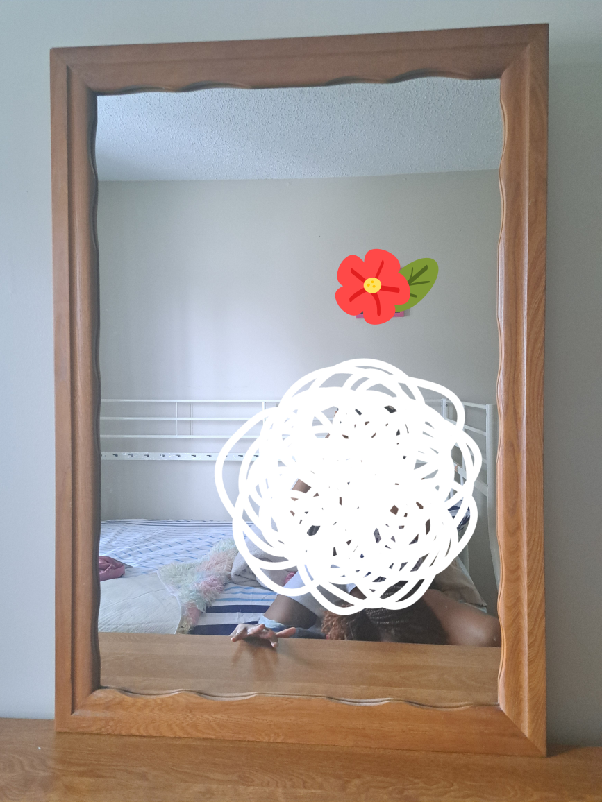 Vintage Wooden Dresser and Mirror Set - photo 2