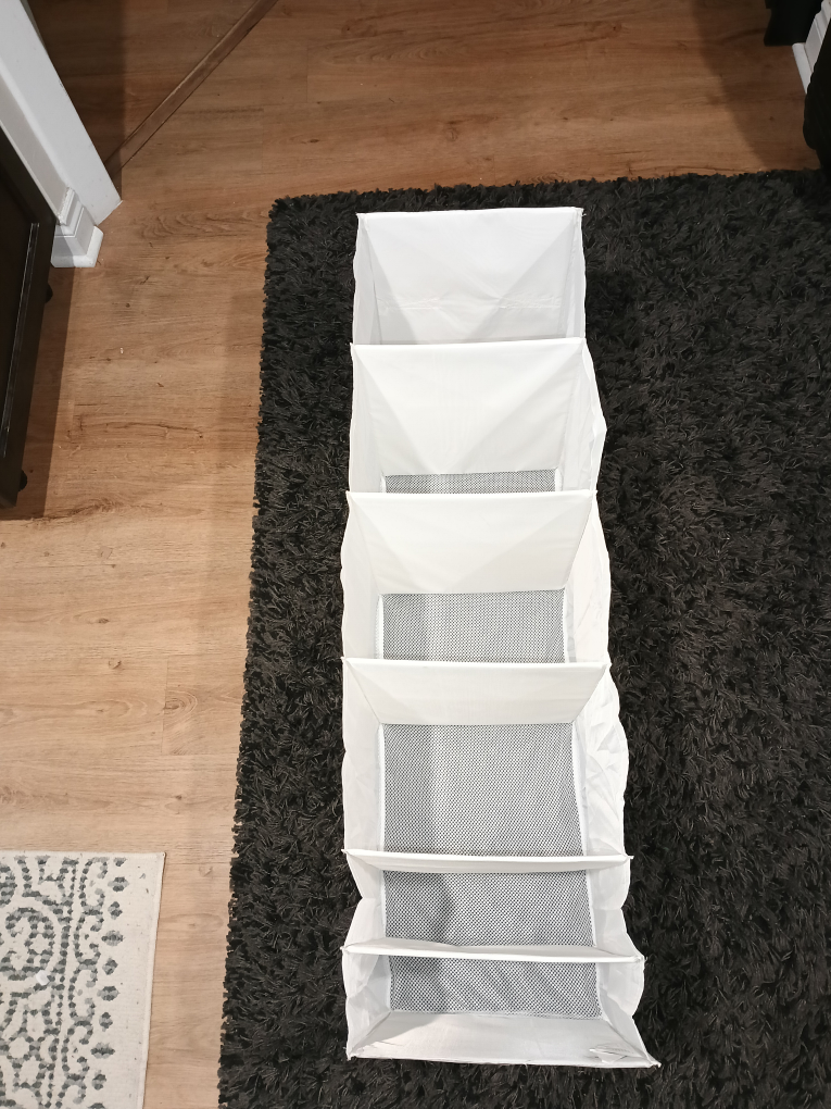 White Fabric 5-Shelf Hanging Closet Organizer - photo 2