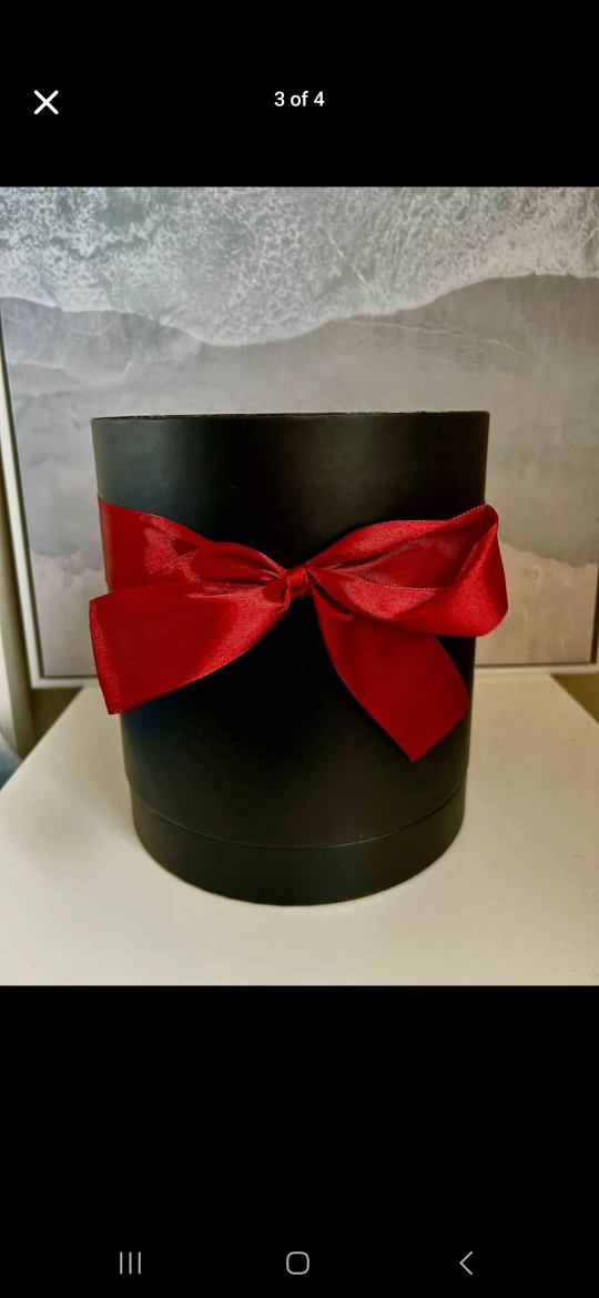 Preserved Red Roses in Black Gift Box - photo 3