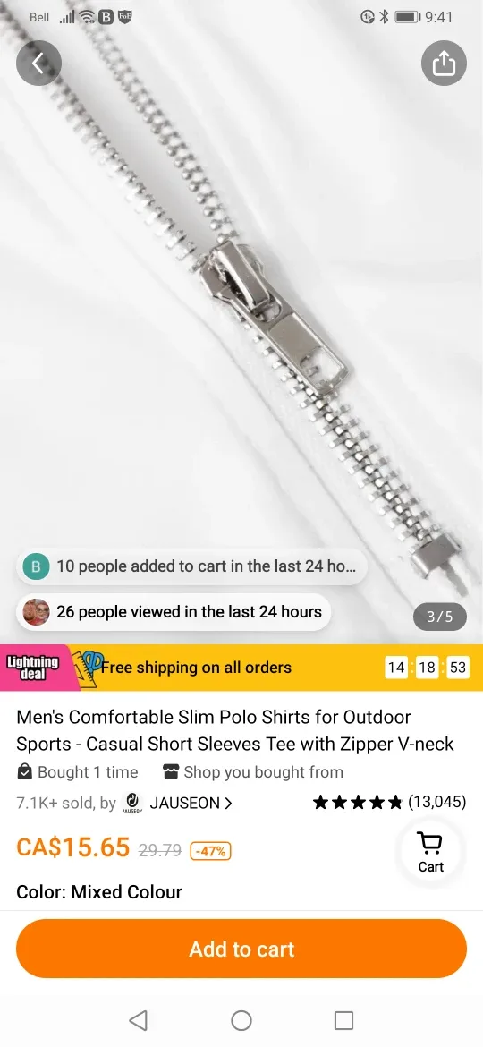 #freecyle Men's 3XL Abstract Print Zip-Up Polo Shirt image indicator(7)