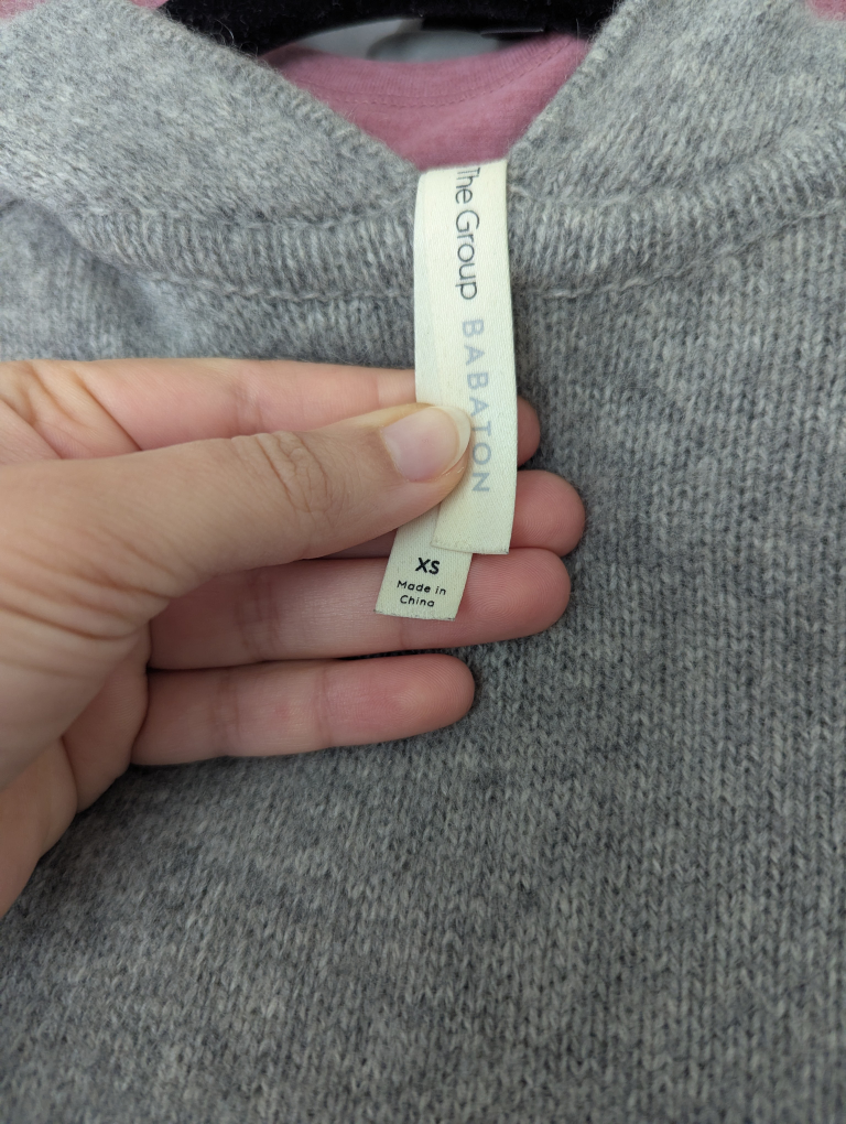 Babaton Grey Cashmere Hoodie Sweater - XS - photo 2
