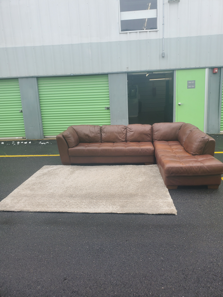 CHATEU D'AX Light Brown Leather Sectional(DELIVERY AVAILABLE) - photo 3