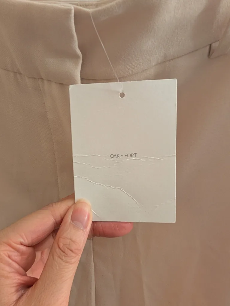 NEW Oak + Fort Oatmeal Wide Leg Pants- Size 6 image indicator(3)