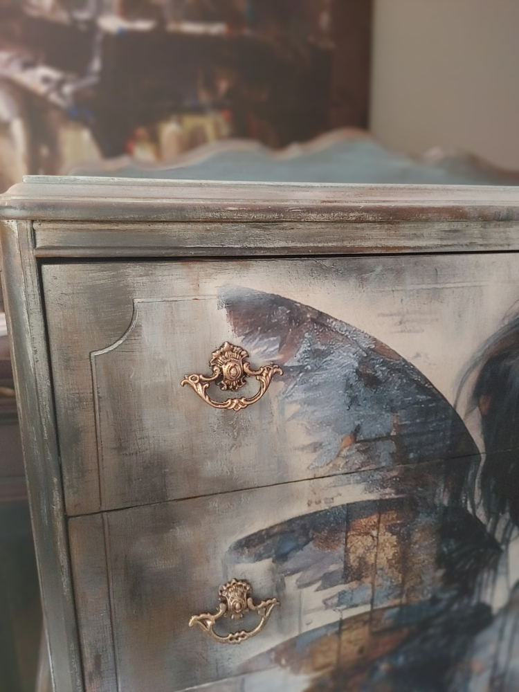 Unique Hand-Painted Vintage Chest of Drawers - photo 2