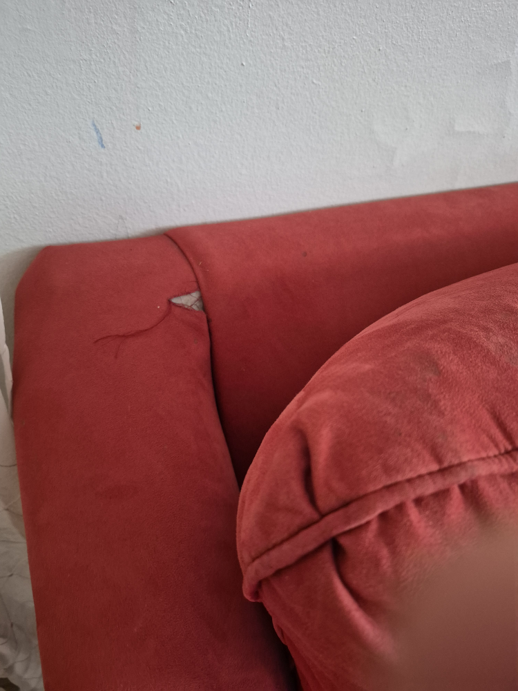 Red Microfibre Sofa - photo 3