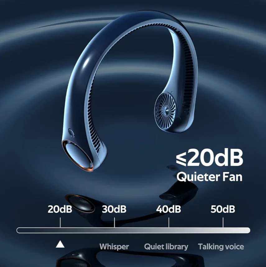 Portable Neck Fan - Quiet & Comfortable Personal Cooling image indicator(3)