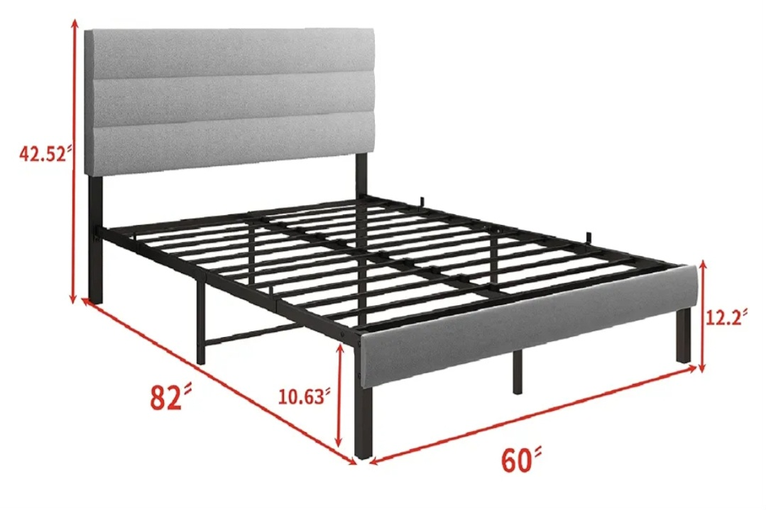 Queen Size Bed Frame with Padded Headboard - photo 3