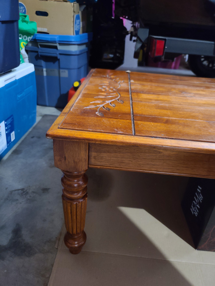 Wooden Coffee Table and end tables with Carved Detail - photo 2