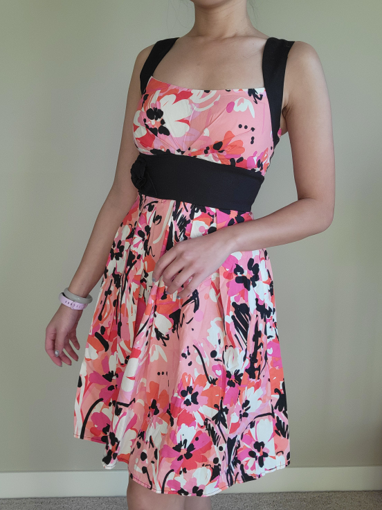 Pink and Black Floral Summer Dress - photo 2