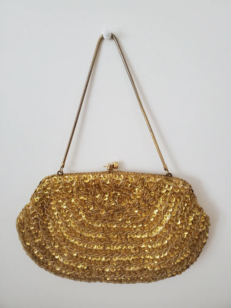 Vintage Gold Beaded Evening Bag image indicator(2)