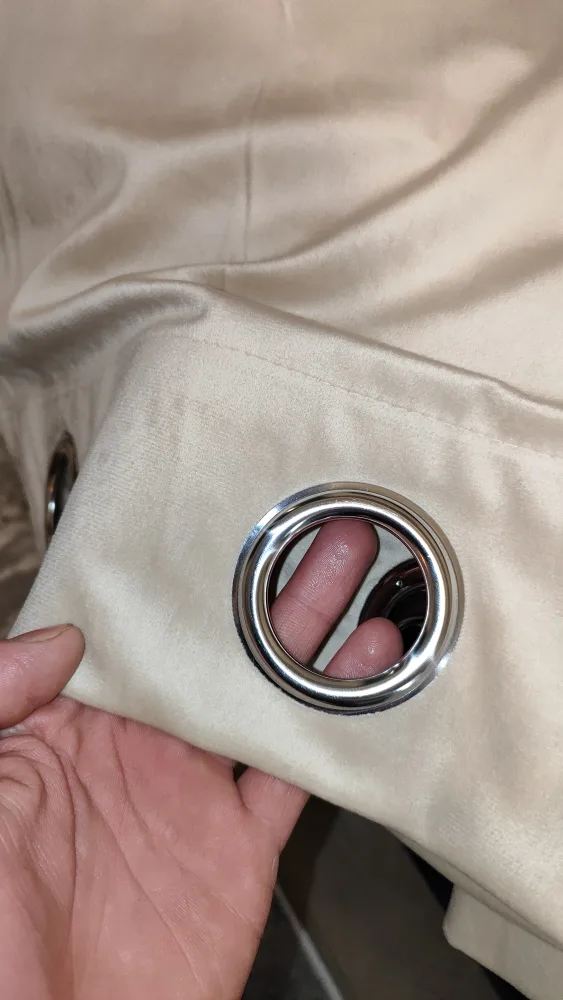 Grover Essentials Alberta Velvet  Curtains - Beige - 53" x 90" image indicator(4)