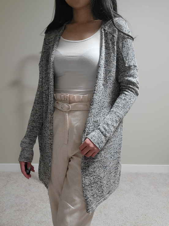 Grey speckled Knit Cardigan - photo 3
