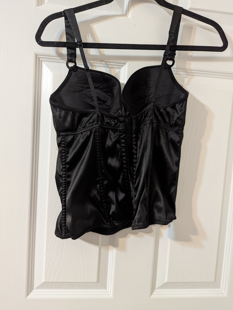 Three Corsets: Animal Print, Black Satin, and Black Lace - photo 2