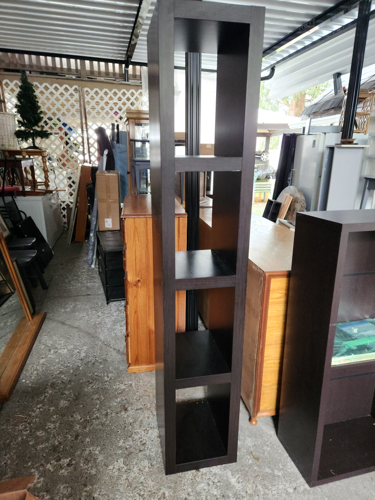 Dark Brown Wooden Storage Cube