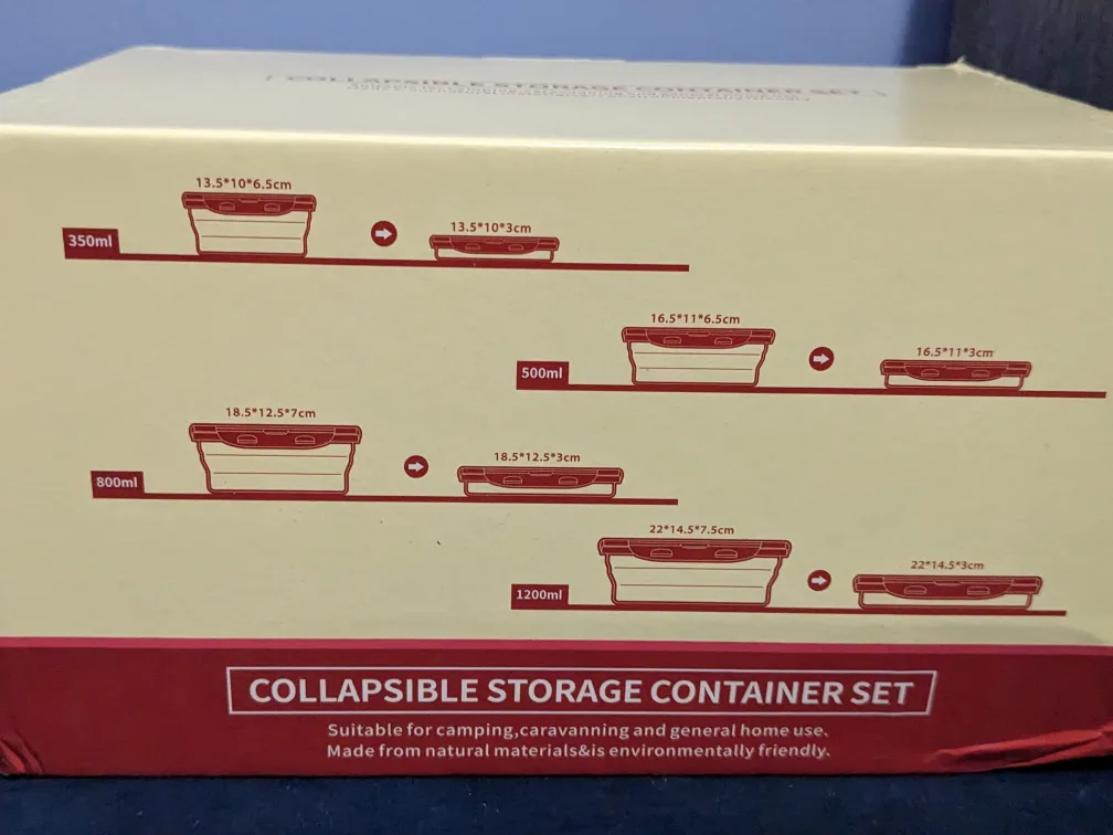 Collapsible Silicone Food Storage Container Set 🏈 image indicator(2)