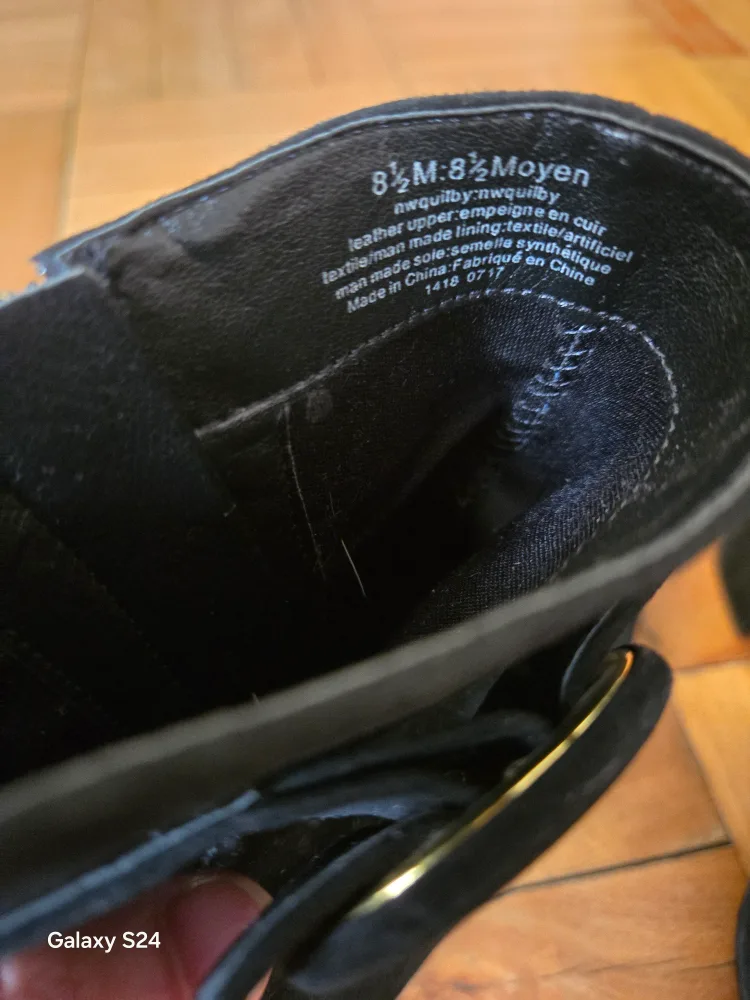 Black Suede Ankle Boots with Buckle Detail image indicator(4)